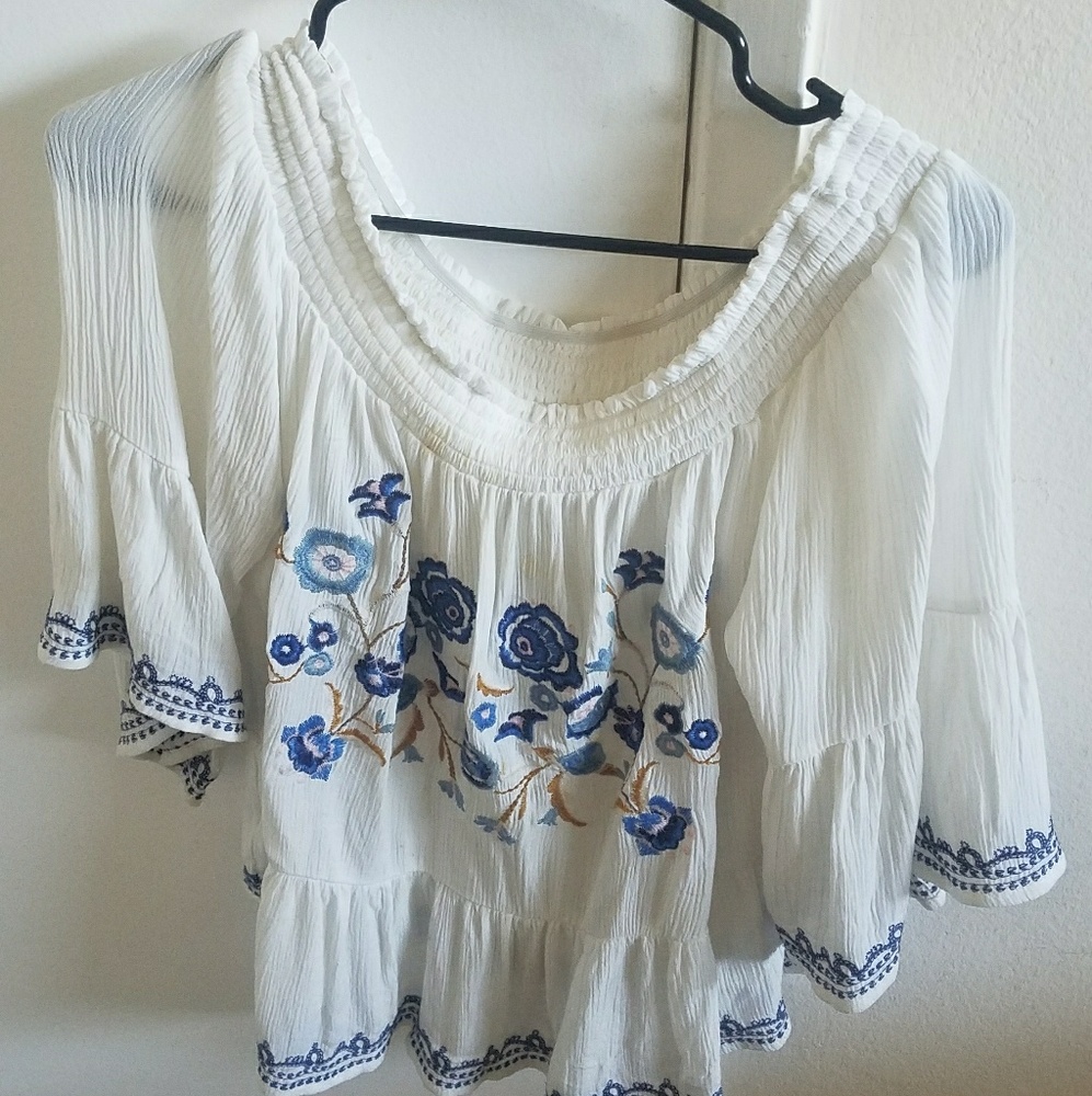 White off the shoulder blouse